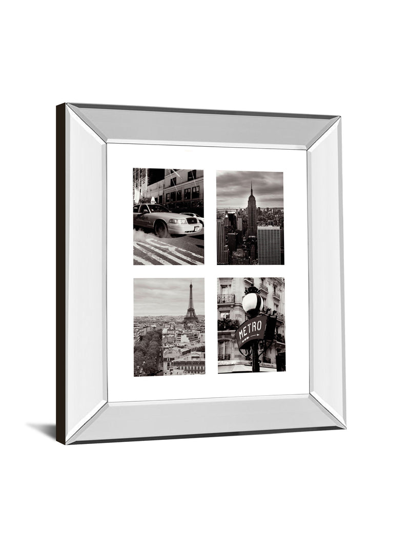 City Composite By Joseph Eta - Mirror Framed Print Wall Art - Dark Gray