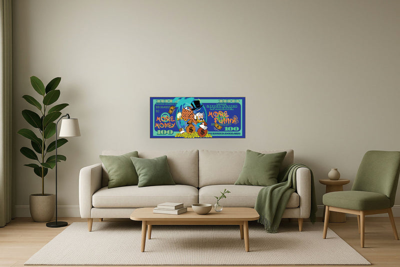 Greedy Duck Delight - 28" x 63" Framed Wall Art - Green