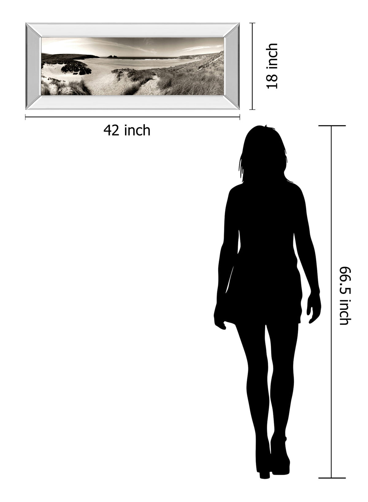 The Wind In The Dunes Il By Noah Bay - Mirror Framed Print Wall Art - Dark Gray