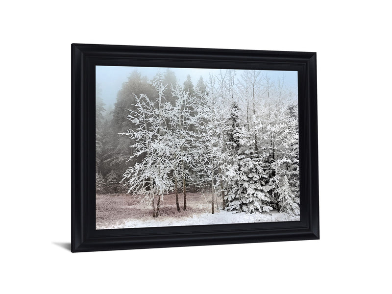 Silent Frosted Grove - 28" x 34" Framed Wall Art - Dark Gray