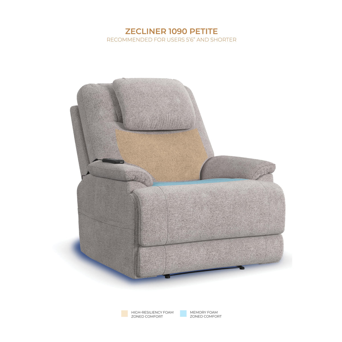 Flexsteel Zecliner Model 2 Petite Power Sleep Recliner with Power Headrest & Lumbar