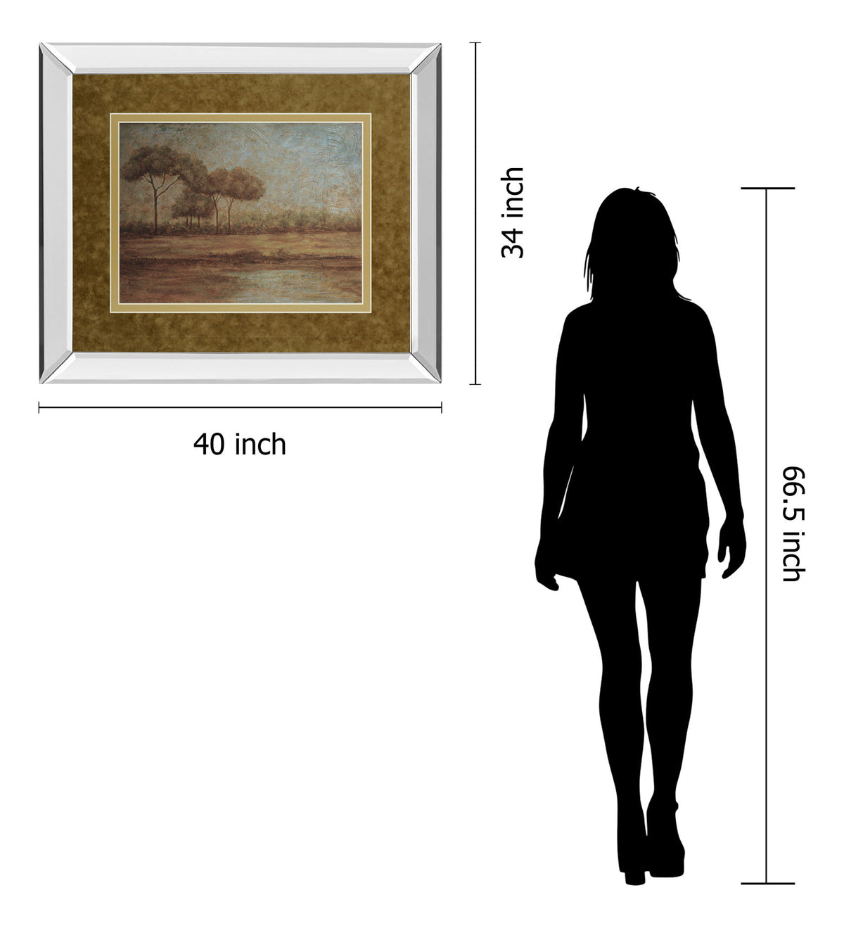 Woodland Sanctuary By Veronica Faust - Mirror Framed Print Wall Art - Light Brown