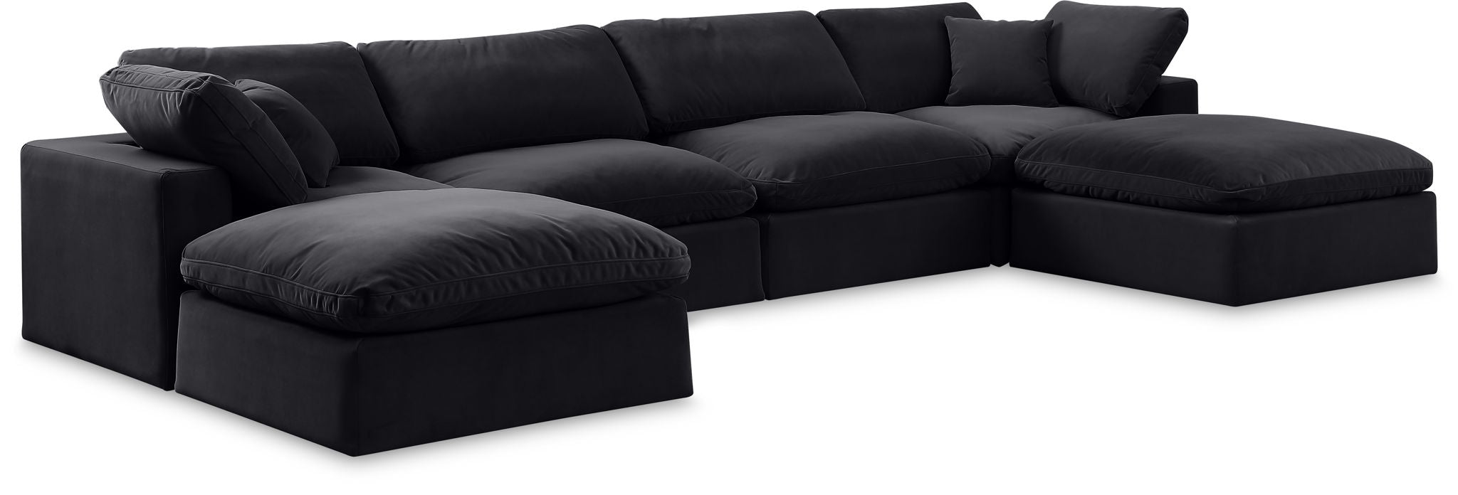Comfy - 6 Piece Velvet Modular Double Chaise Sectional