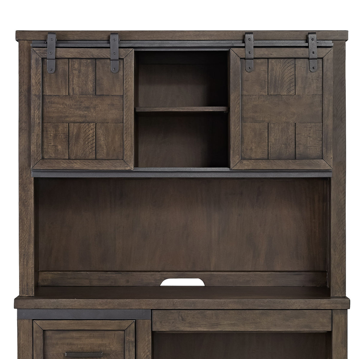 Thornwood Hills - Double Barn Door Hutch - Rock Beaten Brown