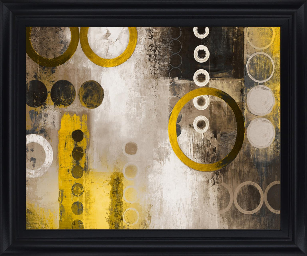 Golden Orbit - 28" x 34" Framed Wall Art - Yellow