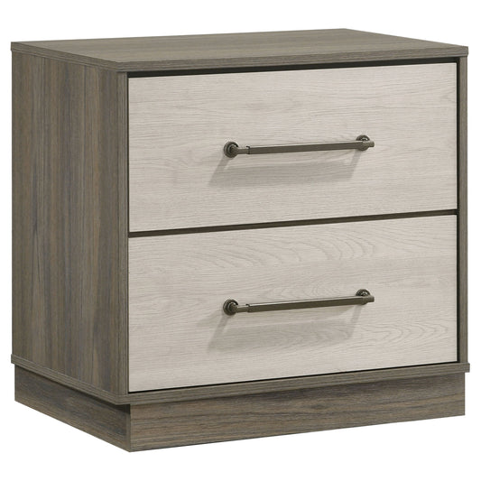 Fenwick 2-drawer Nightstand Bedside Table Grey Oak