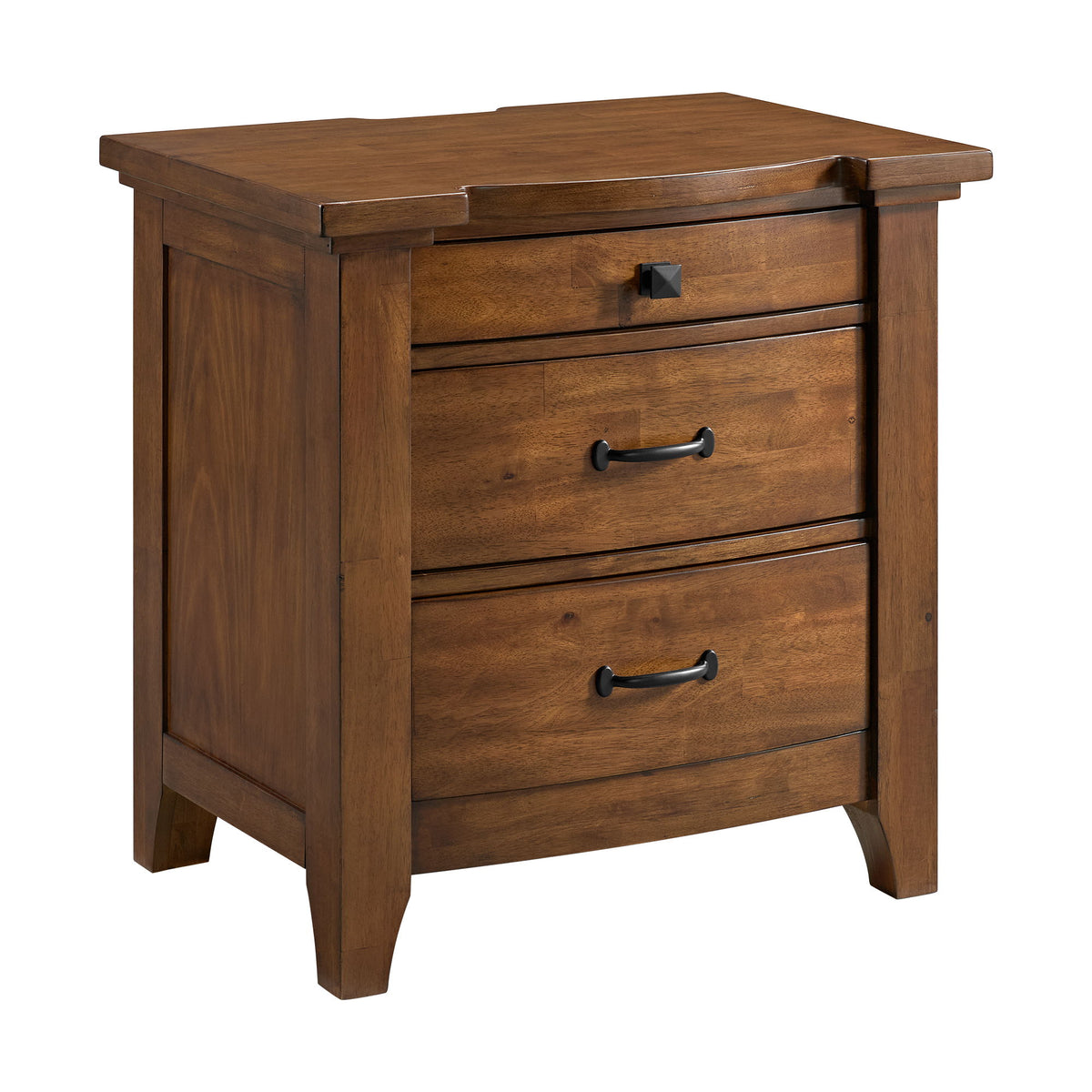 Gage - 3-Drawer Nightstand With USB And Power - Chestnut