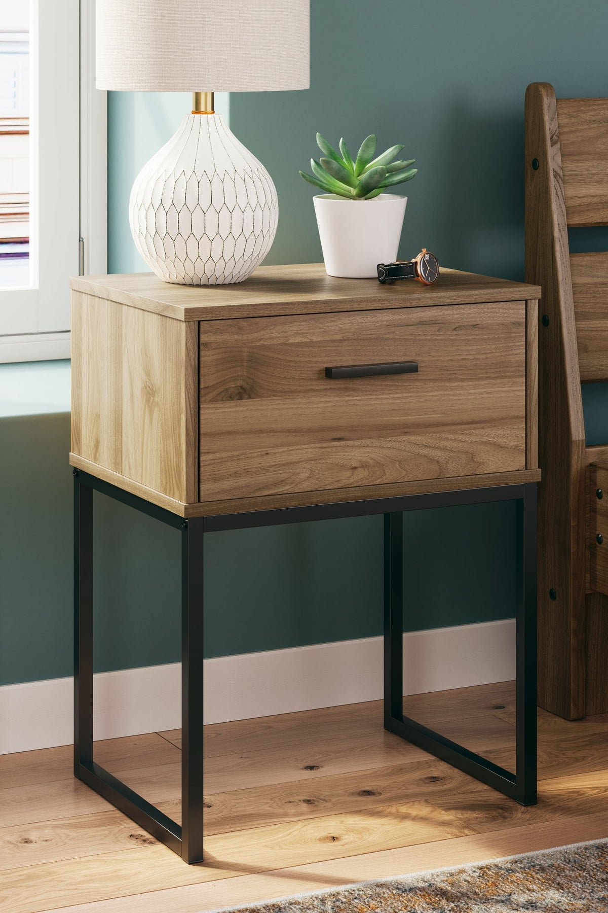 Deanlow - One Drawer Night Stand - Honey