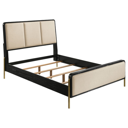 Arini 56-inch Queen Panel Bed Cream and Black