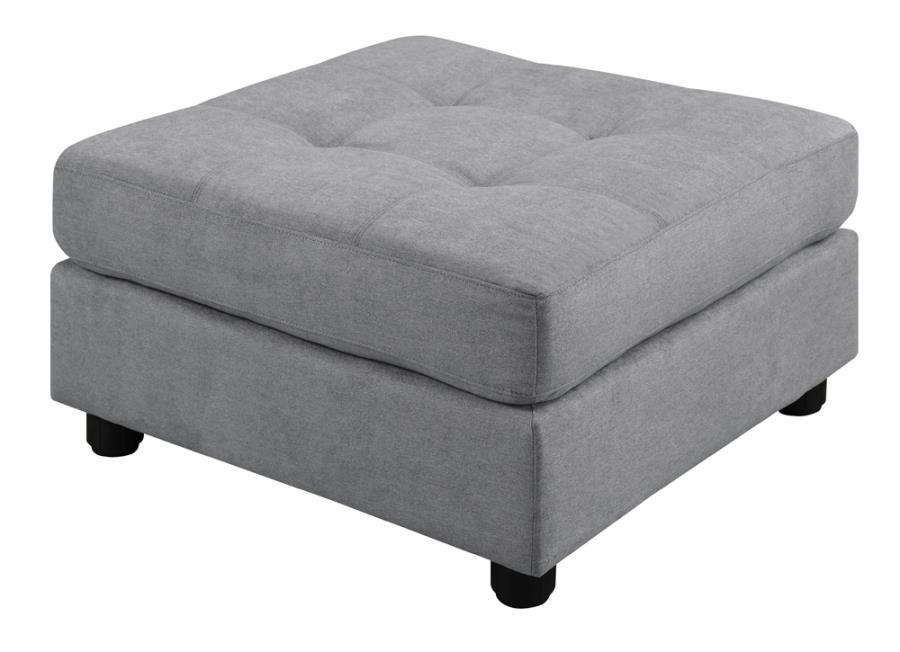 Claude - Tufted Cushion Back Ottoman - Dove