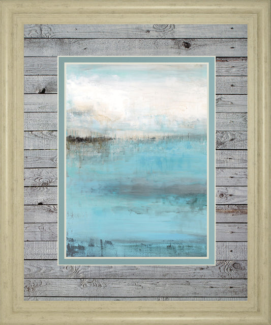 Beyond The Sea By Wani Pasion - Framed Print Wall Art - Light Blue