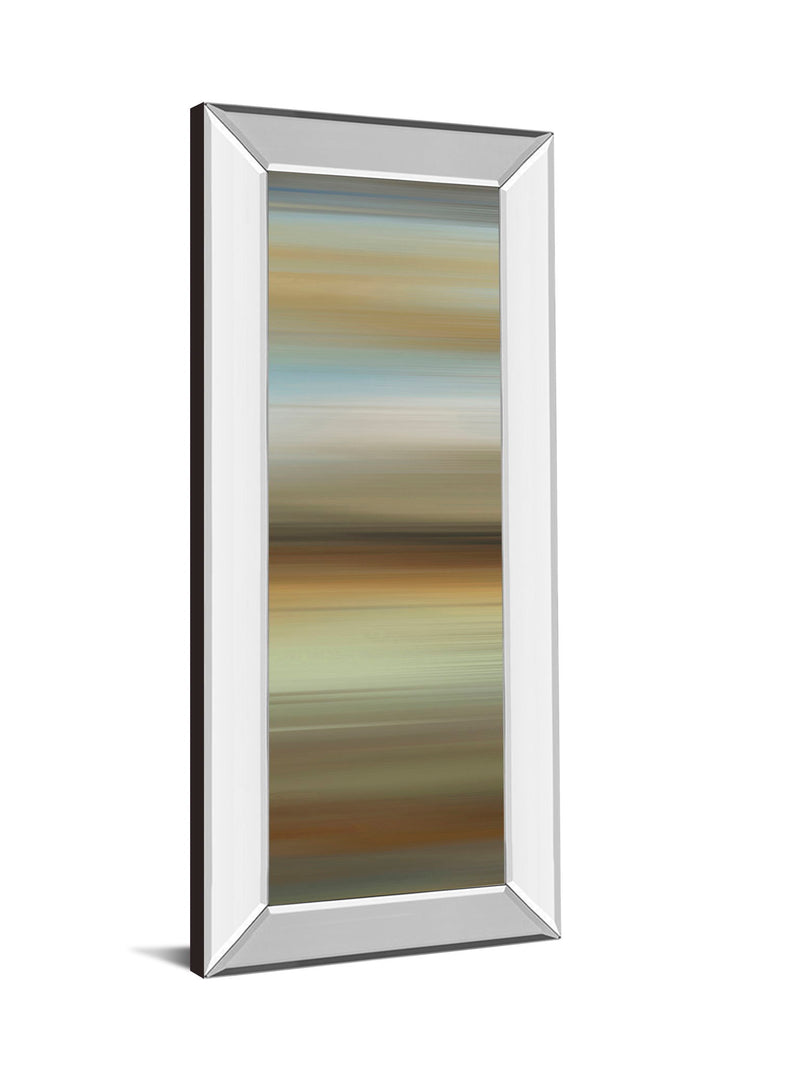 Abstract Horizon Il By James Mcmaster - Mirror Framed Print Wall Art - Beige