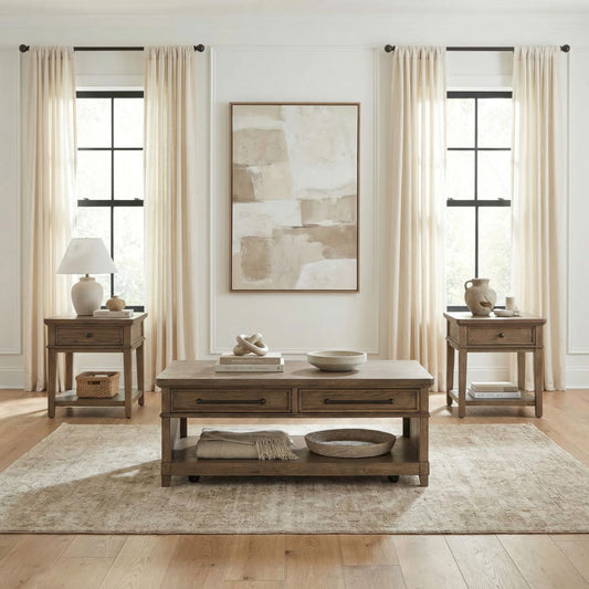 Artisan Home - 3 Piece Set (Cocktail Table And 2 End Tables) - Sienna Stone