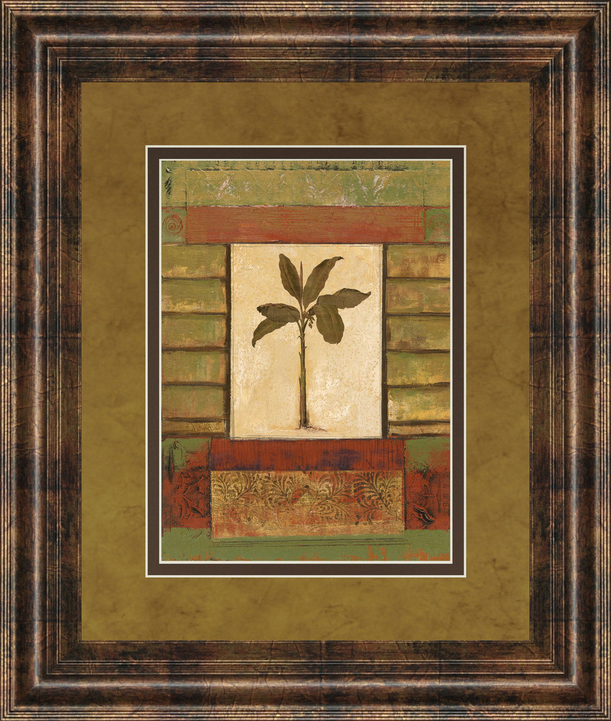 Classic Palm Il By Rebecca Burton - Framed Print Wall Art - Light Brown
