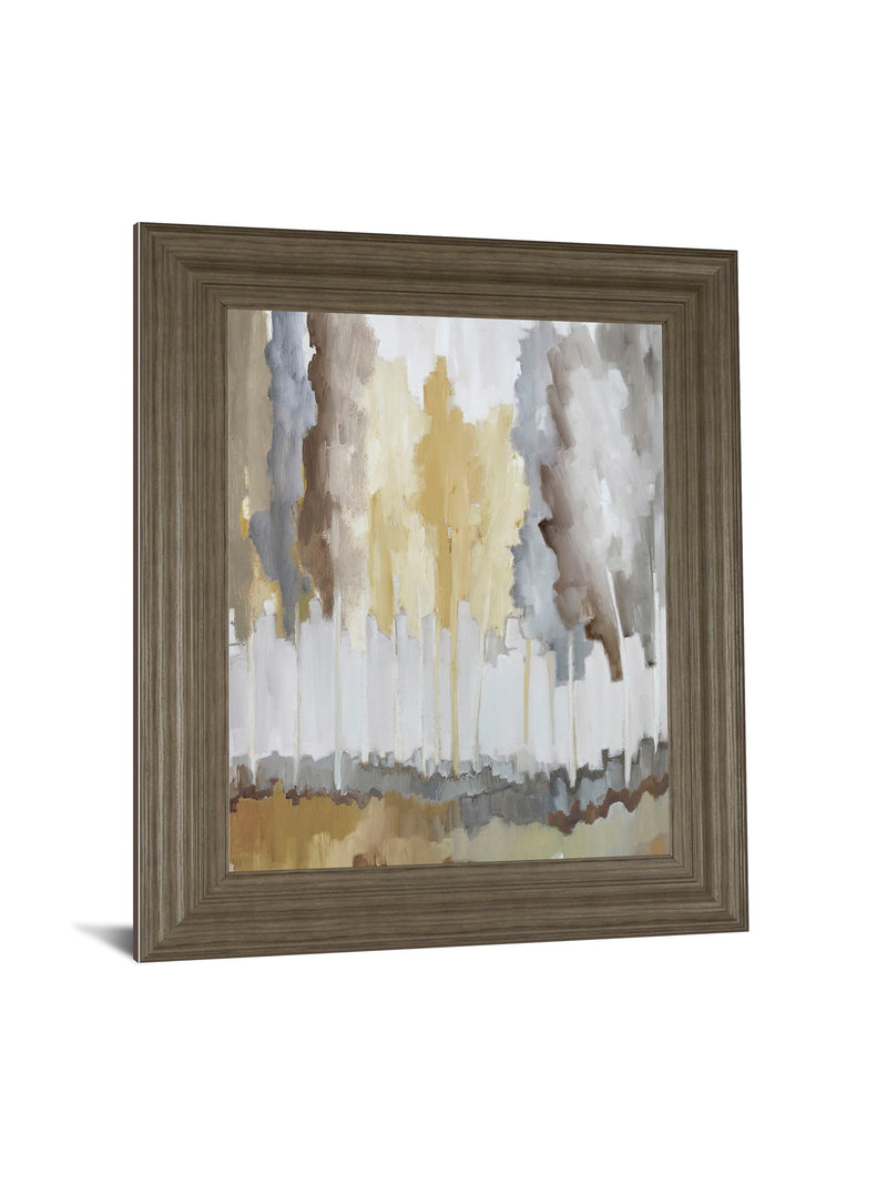 Edge Of The Field By Jacqueline Ellens - Framed Print Wall Art - Yellow