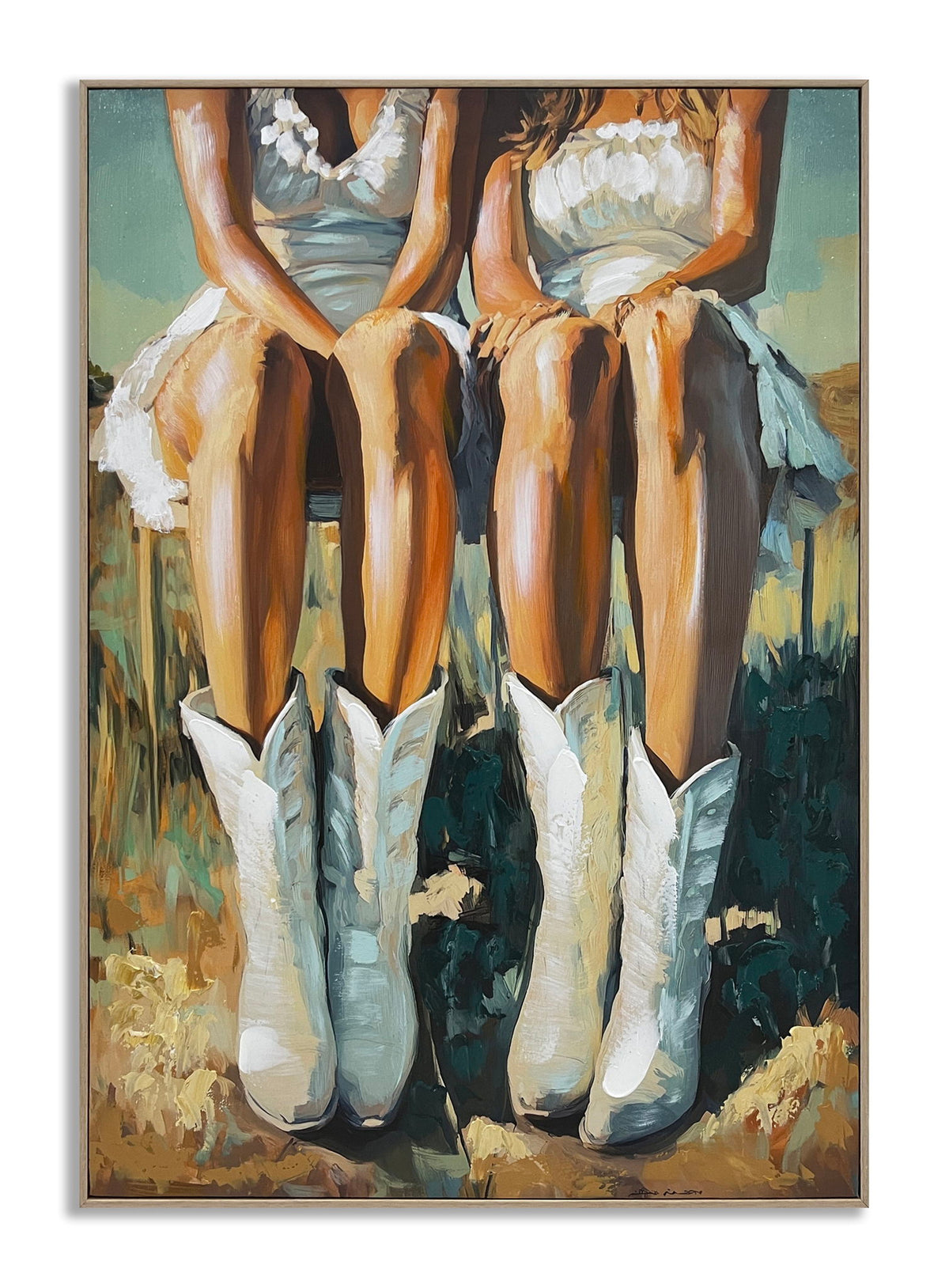 Summer Companions - 28" x 40" Framed Wall Art - Light Brown