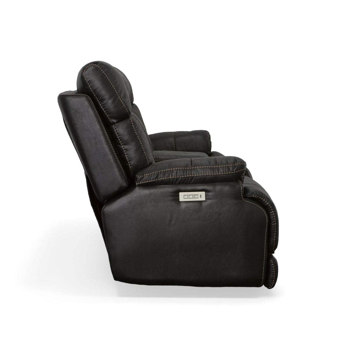 Flexsteel Clive Power Reclining Loveseat with Console, Power Headrests & Lumbar