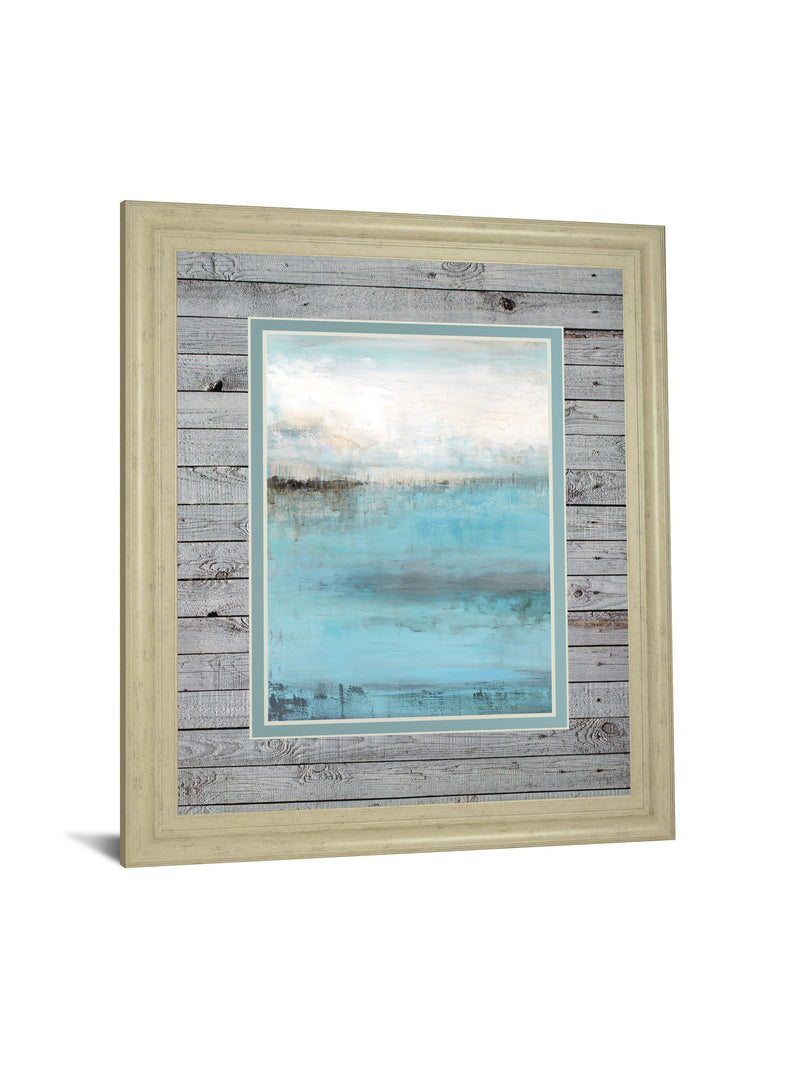 Beyond The Sea By Wani Pasion - Framed Print Wall Art - Light Blue