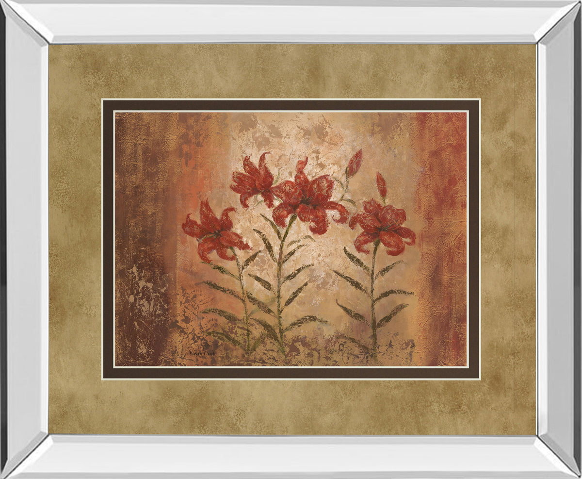 The Lily Style By Vivian Flasch - Mirror Framed Print Wall Art - Light Brown