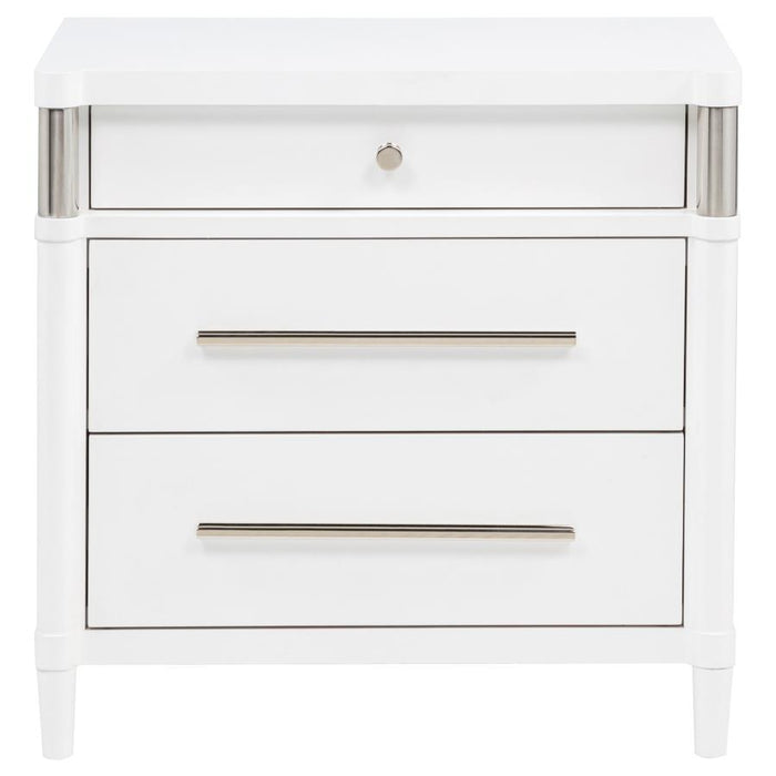 Gracemont - 3-Drawer Bedroom Nightstand Bedside Table - White