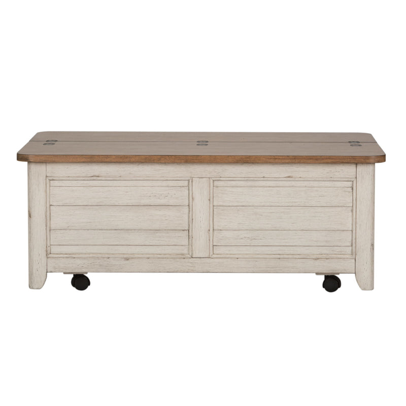 Farmhouse Reimagined - 3 Piece Table Set - Antique White / Chestnut Tops