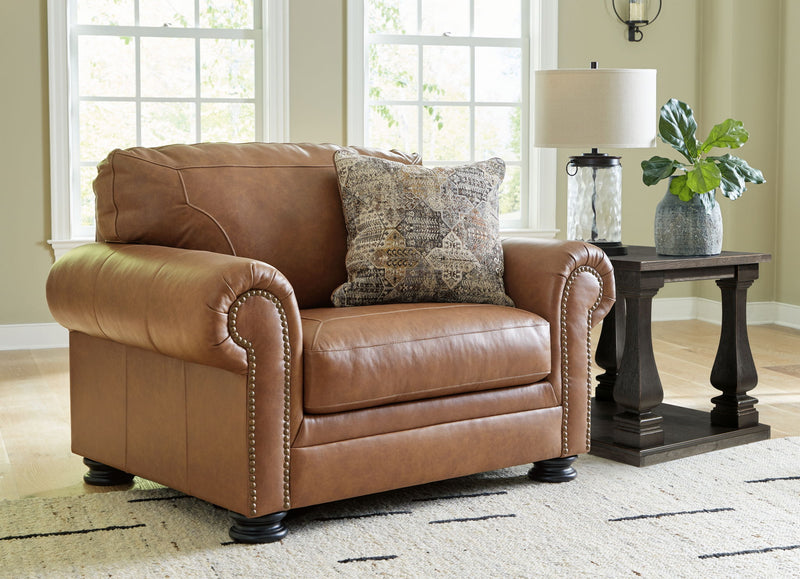 Carianna - 2 Pc. - Chair And A Half, Ottoman - Caramel