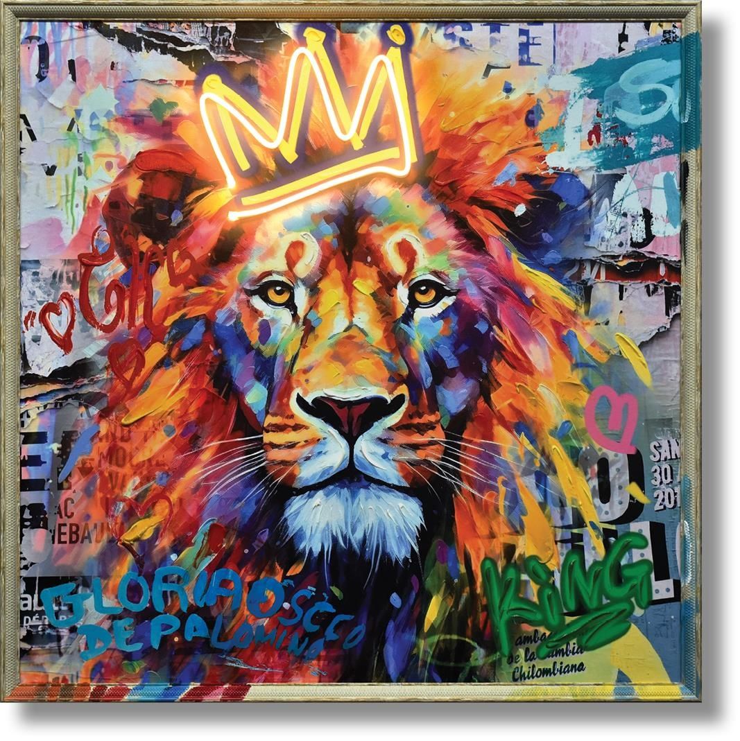 Radiant Majesty - 33" x 33" Framed Wall Art - Orange