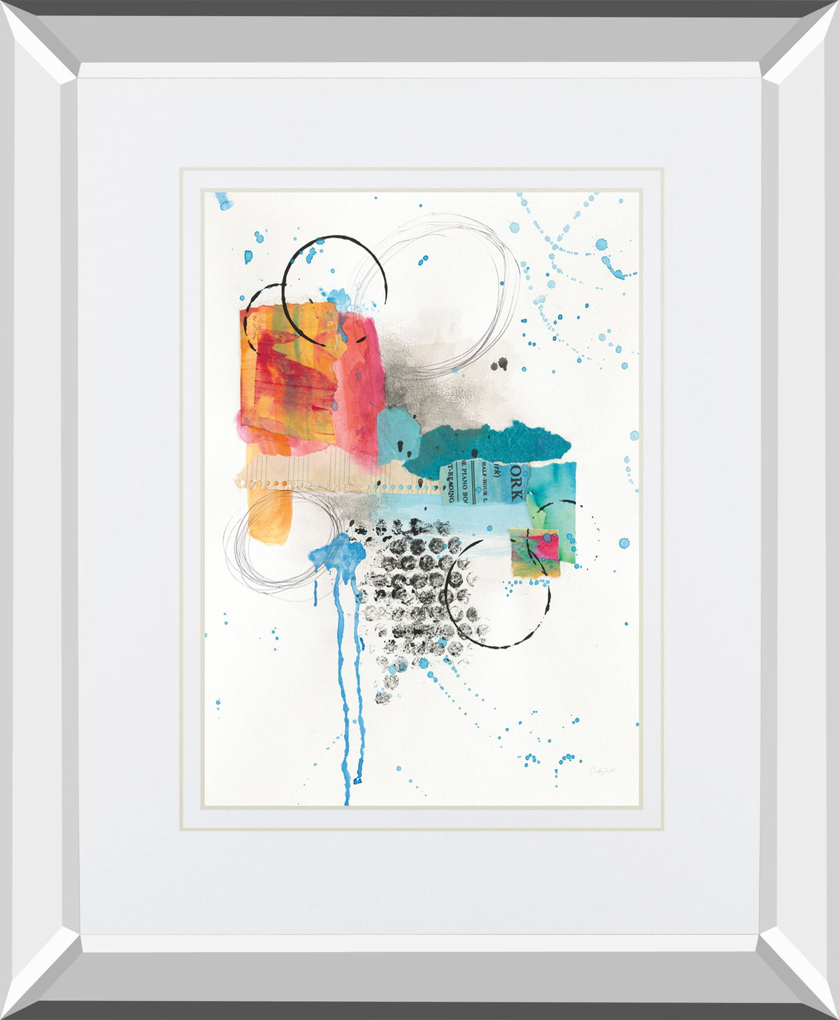 Abstract Skyline I By Courtney Prahl Mirrored Frame - White