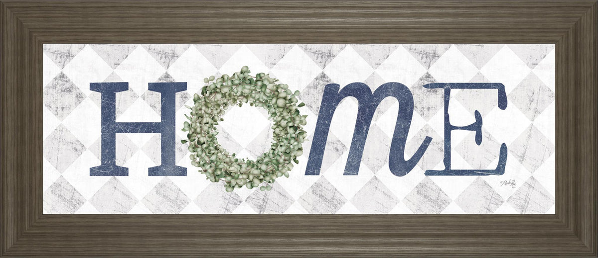18x42 Home With Eucalyptus Wreath I By Marla Rae - Gray