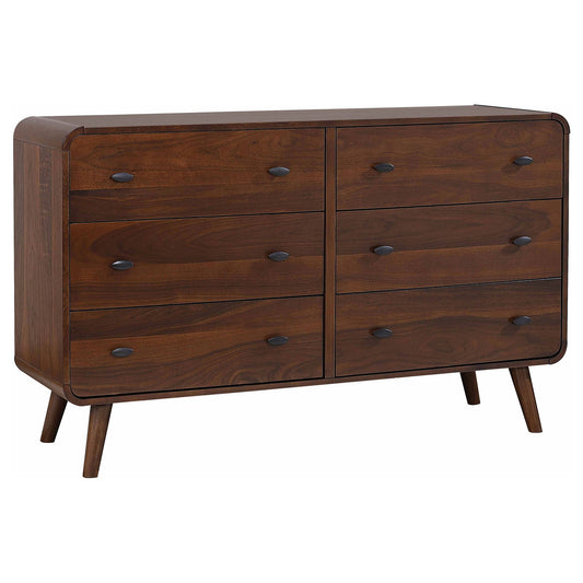 Robyn 6-drawer Bedroom Dresser Dark Walnut