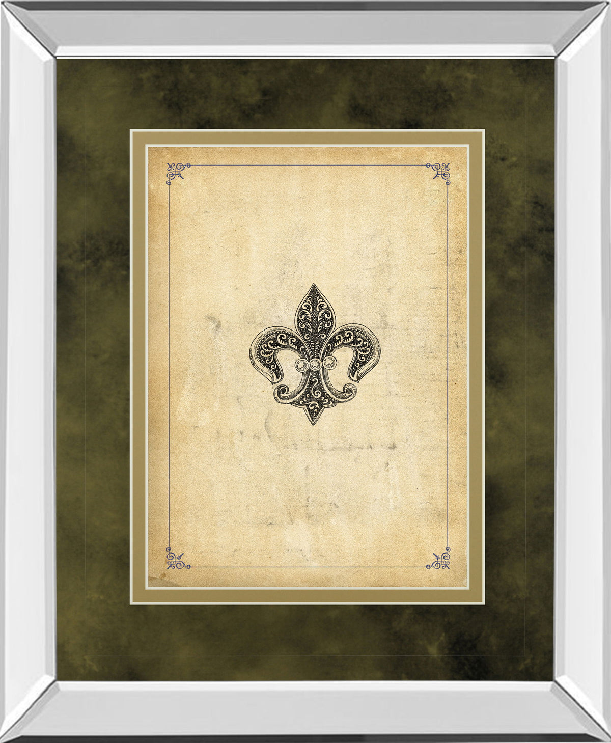 Fleur Di Lies I By Alexey Paviuts - Mirror Framed Print Wall Art - Beige