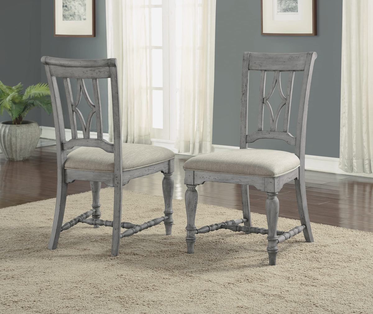Flexsteel Plymouth Pair of Armless Dining Chairs