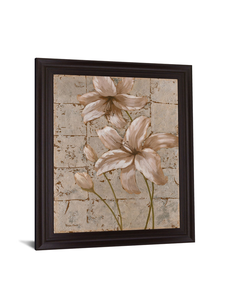 Blush Petals - 28" x 34" Framed Wall Art - Beige