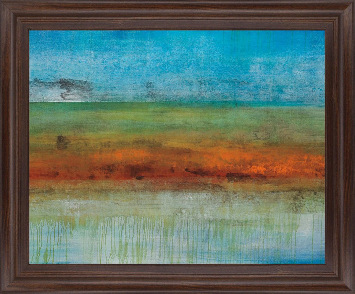 Rustic Glowscape - 28" x 34" Framed Wall Art - Light Blue