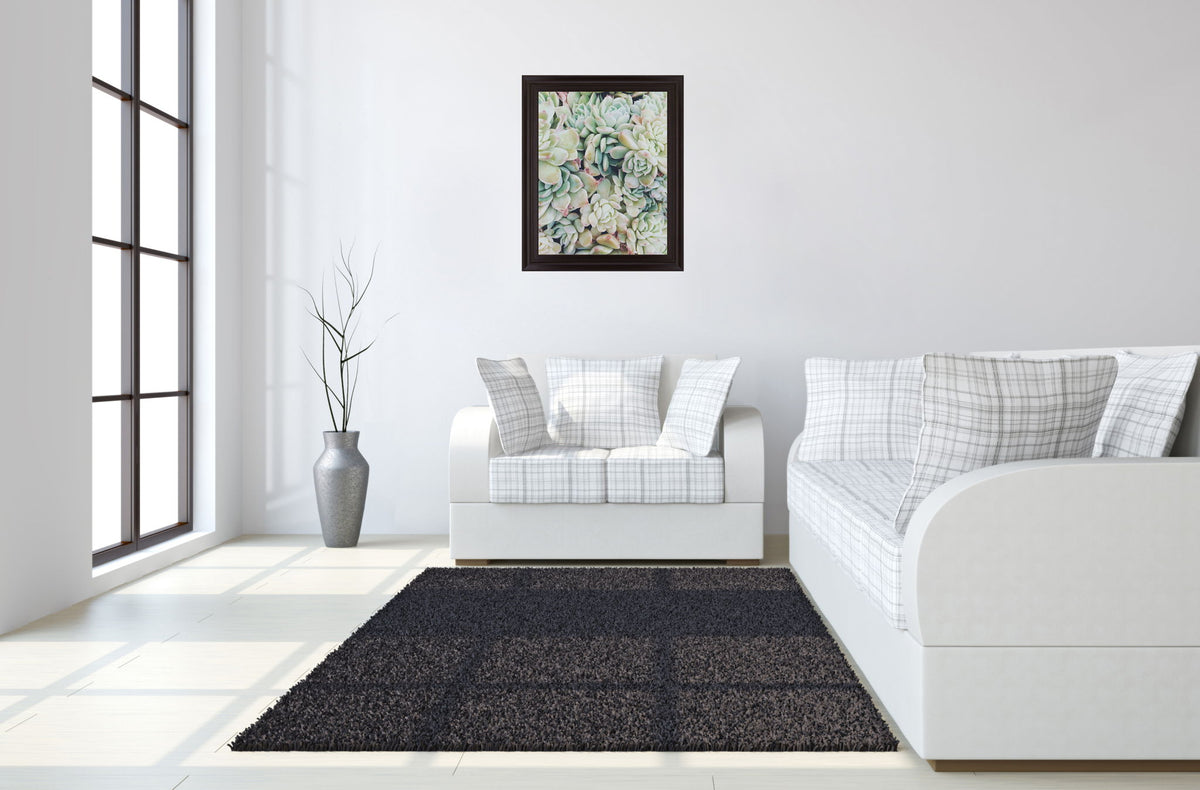 Verdant Rosette Cluster - 28" x 34" Framed Wall Art - Green