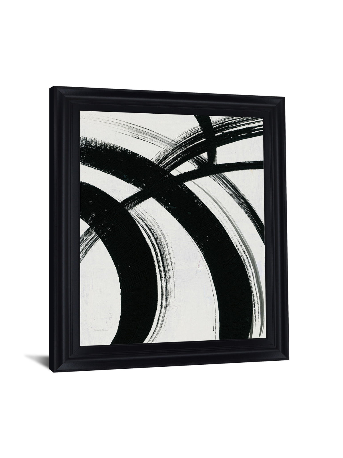 Ebony Arc - 28" x 34" Framed Wall Art - Dark Gray