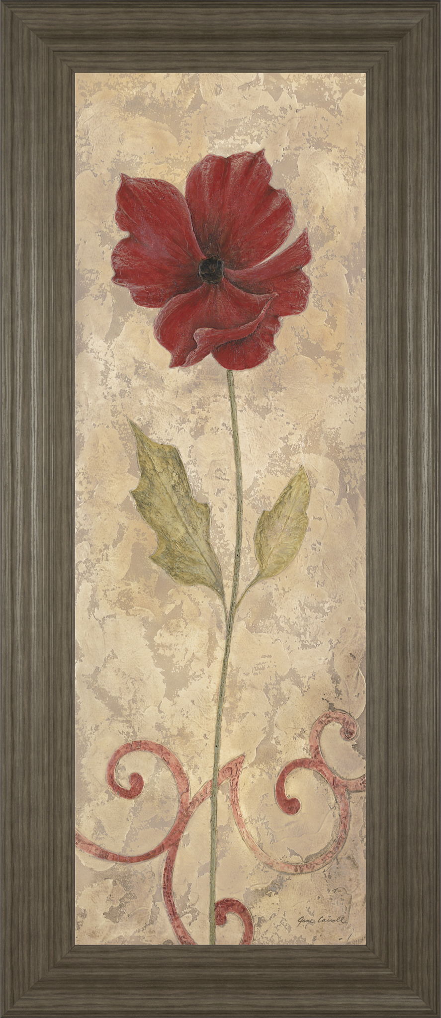 Flower Il - Framed Print Wall Art - Beige