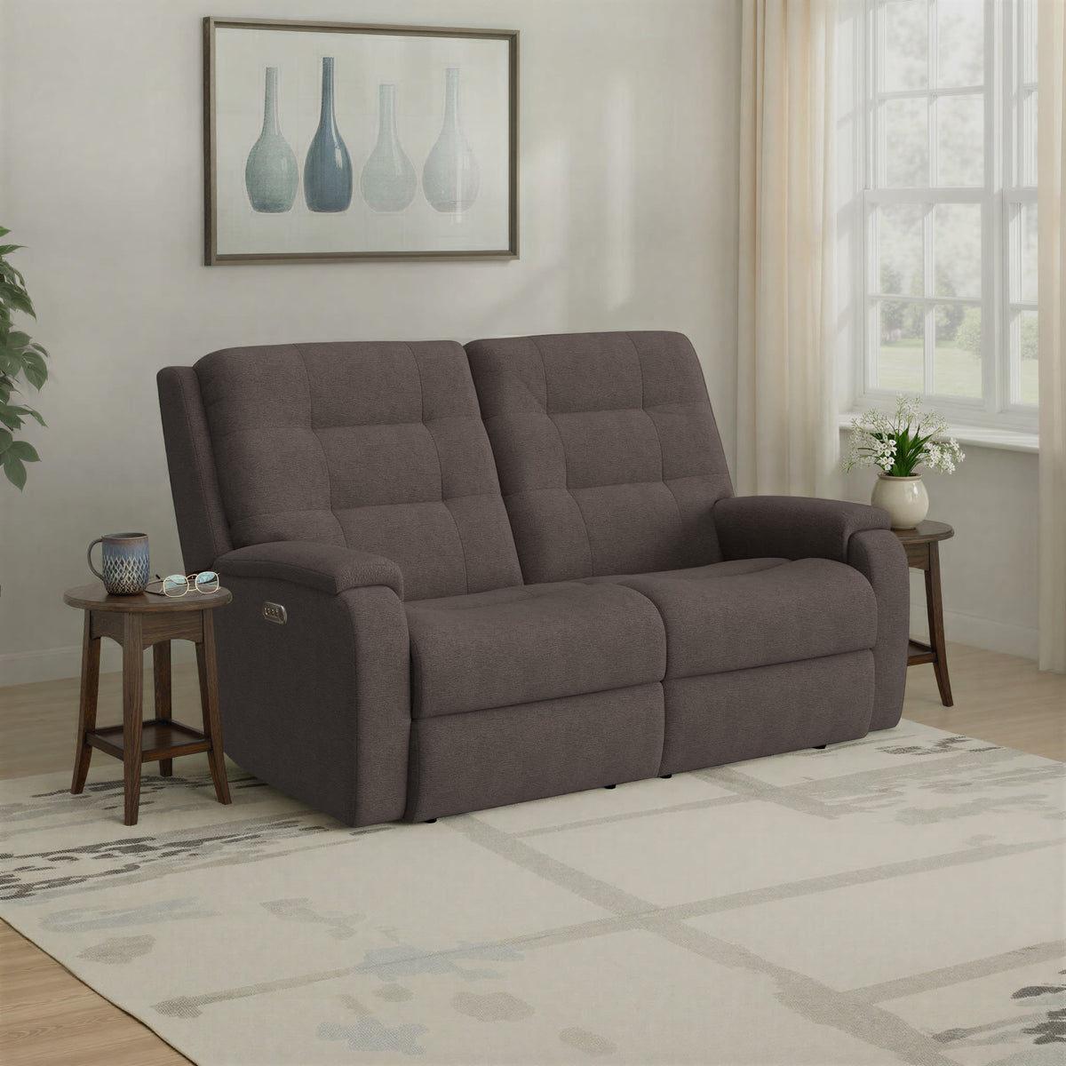 Flexsteel Arlo Power Reclining Loveseat with Power Headrest & Lumbar