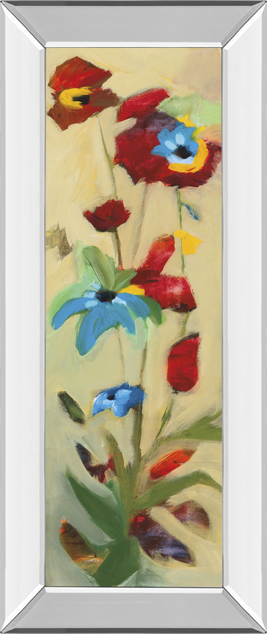 Wildflower Il By Jennifer Zybala - Mirror Framed Print Wall Art - Beige