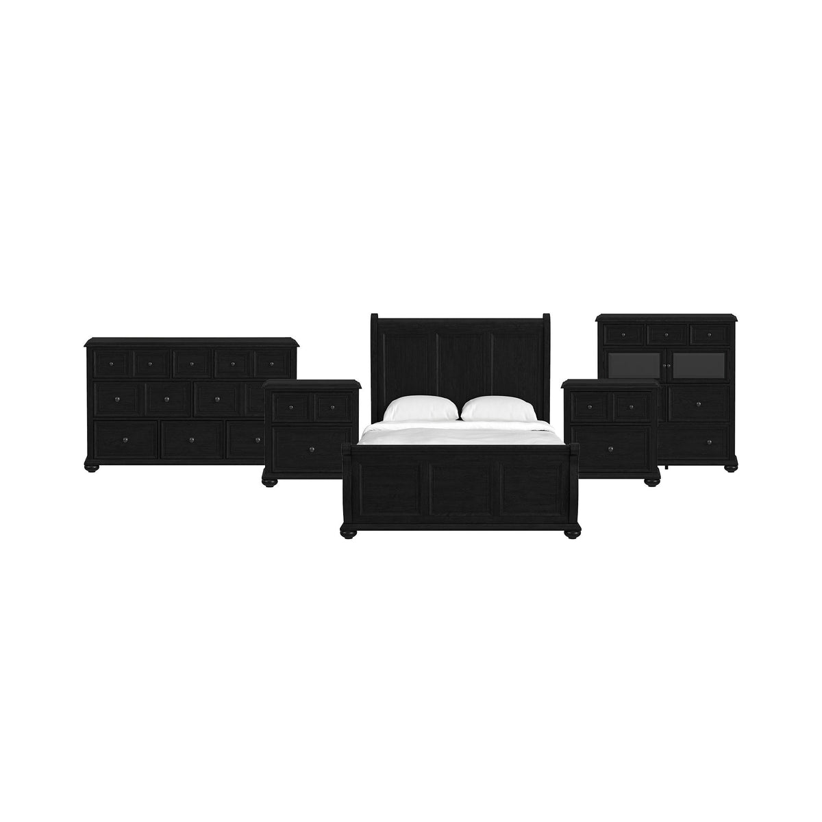 Heritage - Sleigh Bedroom Set - Black
