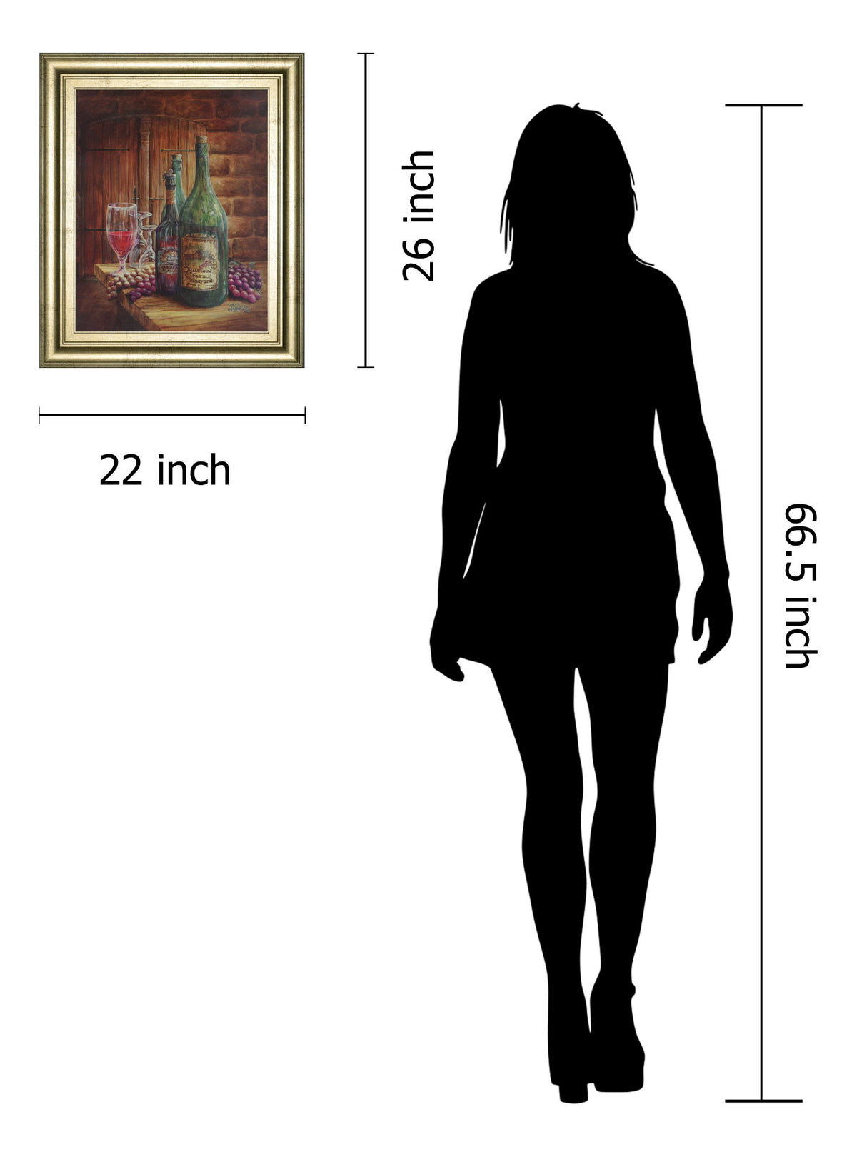 Vintage Wine Ill - Framed Print Wall Art - Dark Brown