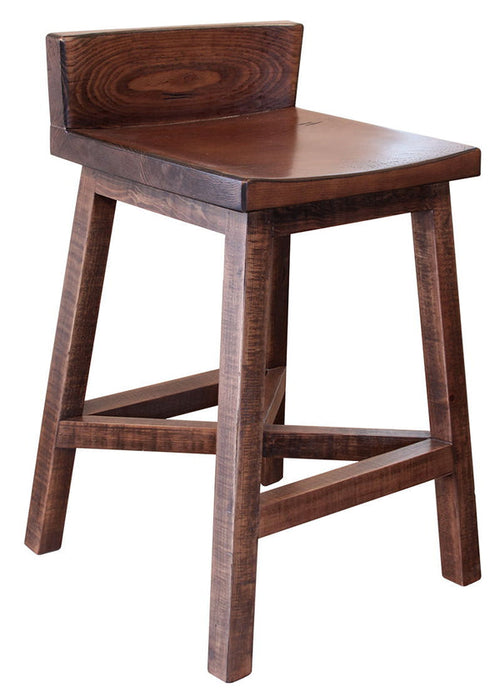Pueblo 24" Wooden Stools, Dark Brown (Set of 2)