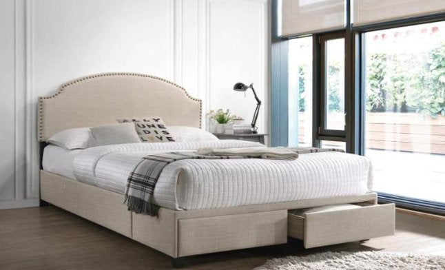 Clearance: Niland Full Storage Bed – Beige