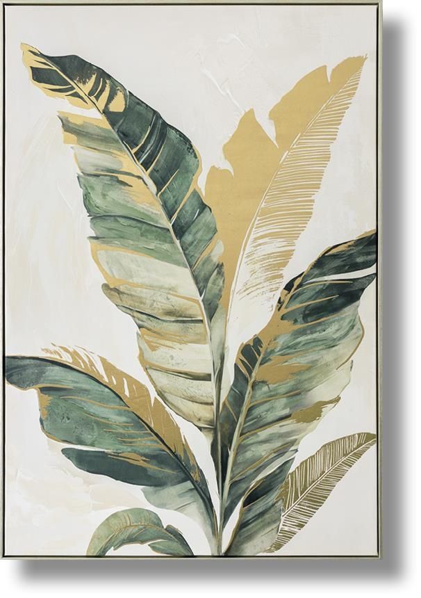 Emerald Palm Whispers - 33" x 48" Framed Wall Art - Green