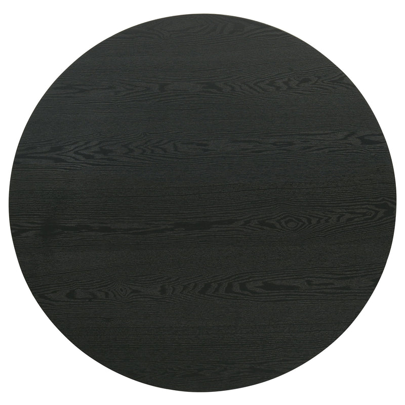 Hamlyn Round Fluted Occasional Cocktail Coffee Table Black