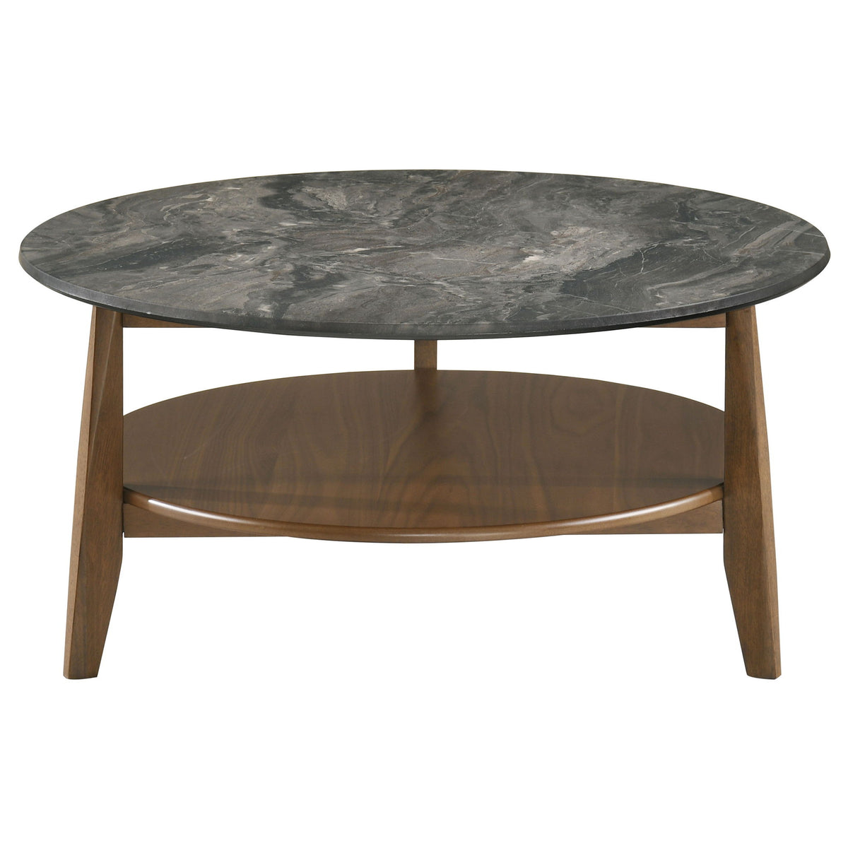 Bradley Round SmartTop Cocktail Coffee Table Smokey Grey and Brown