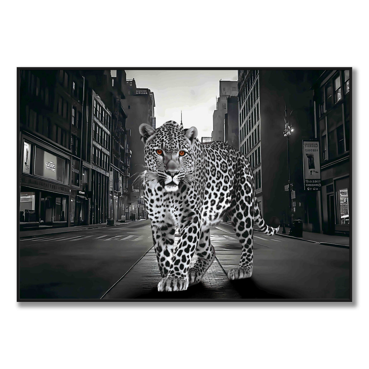 Noir Stroll - 28" x 40" Framed Wall Art - Black