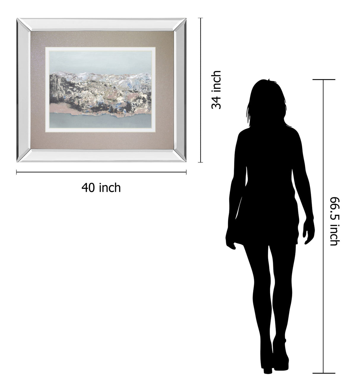 Terrain By Caroline -Mirror Framed Print Wall Art - Dark Gray