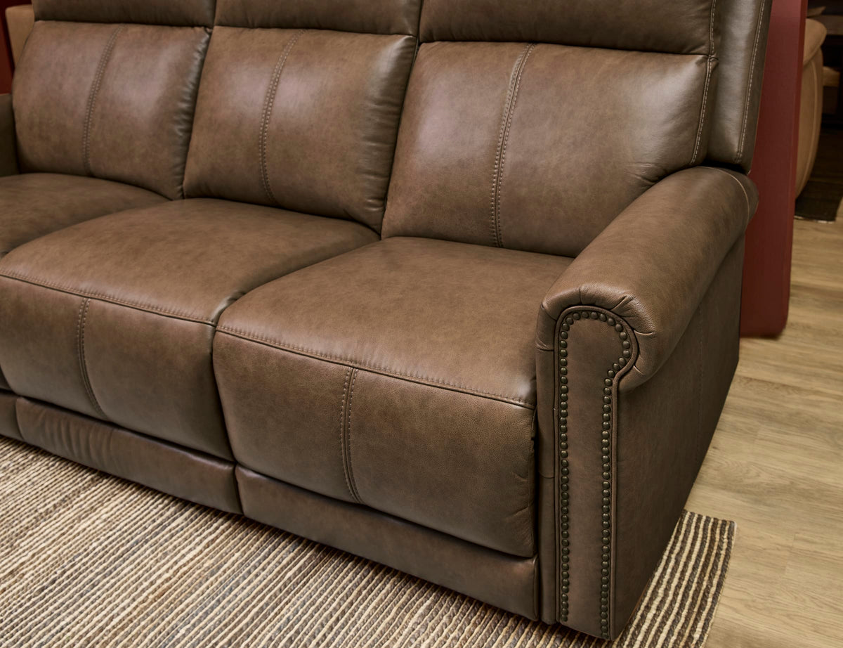 Flexsteel Alexander Power Reclining Sofa with Console, Power Headrest & Lumbar