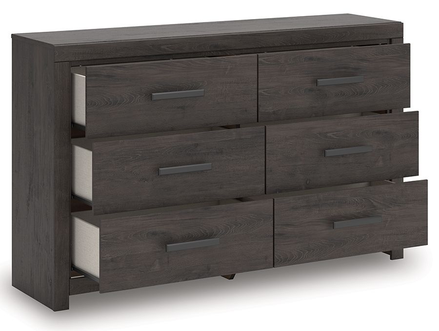Prendonea - Six Drawer Dresser - Charcoal